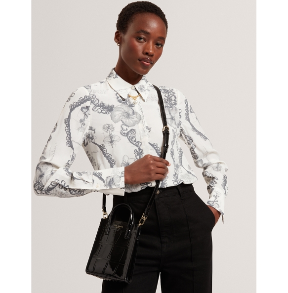 Τσάντα TED BAKER Viienna Croc Mini Icon Bag 283928 Μαύρο