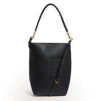 Τσάντα TED BAKER Wyynie Elongated Woven Leather Bucket Bag 282302 Μαύρο