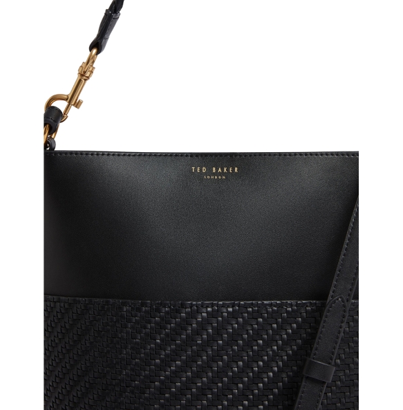 Τσάντα TED BAKER Wyynie Elongated Woven Leather Bucket Bag 282302 Μαύρο