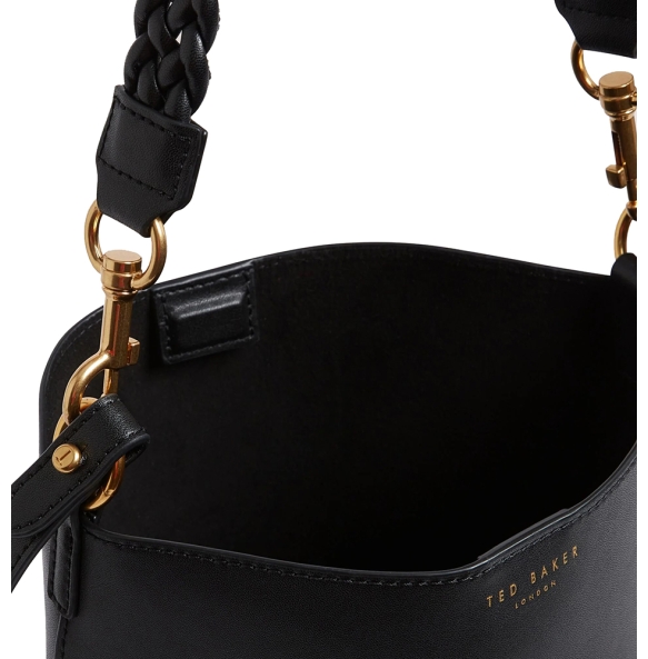 Τσάντα TED BAKER Wyynie Elongated Woven Leather Bucket Bag 282302 Μαύρο