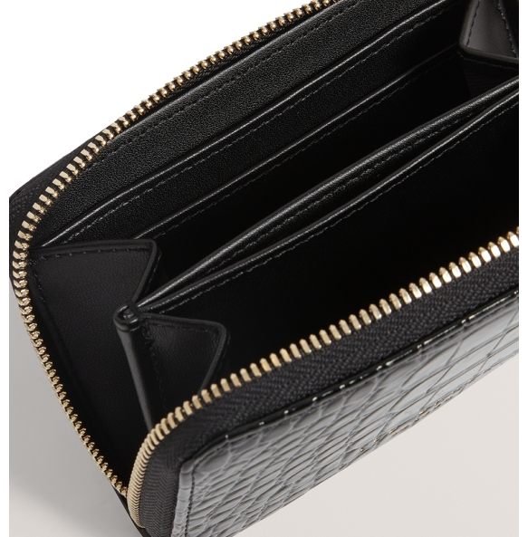 Πορτοφόλι TED BAKER Varlee Croc Small Zip Around 282508 Μαύρο