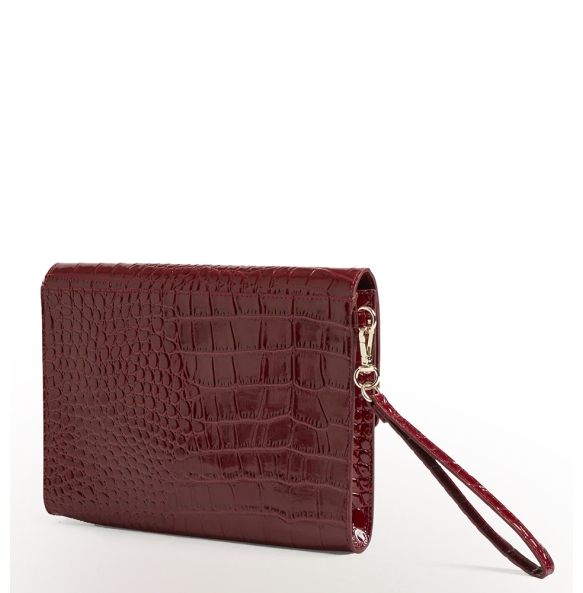 Φάκελος TED BAKER Wesslie Croc Envelope Pouch 282510 Μπορντό