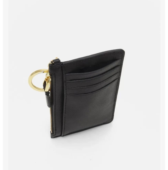 Καρτοθήκη RALPH LAUREN Leather Zip Card Case 432876731/002 Μαύρο