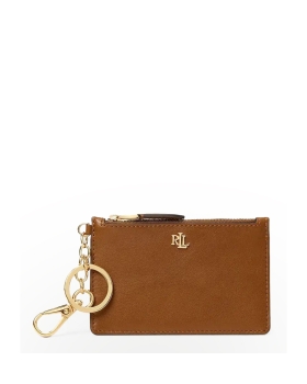 Καρτοθήκη RALPH LAUREN Leather Zip Card Case 432876731/001 Ταμπά