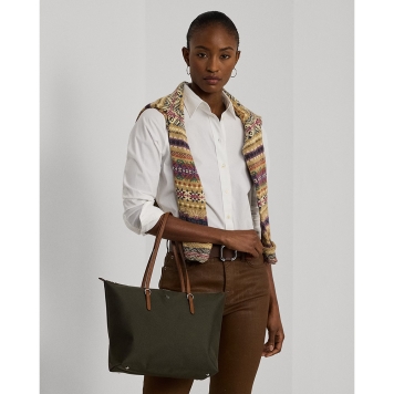 Τσάντα RALPH LAUREN Medium Keaton Nylon Tote Bag 431916737/019 Λαδί