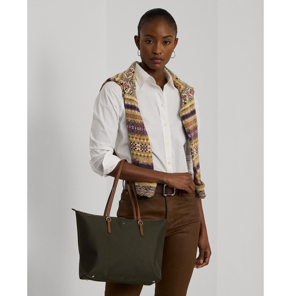 Τσάντα RALPH LAUREN Medium Keaton Nylon Tote Bag 431916737/019 Λαδί