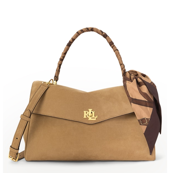 Τσάντα RALPH LAUREN Medium Farrah 431P18402 Κάμελ