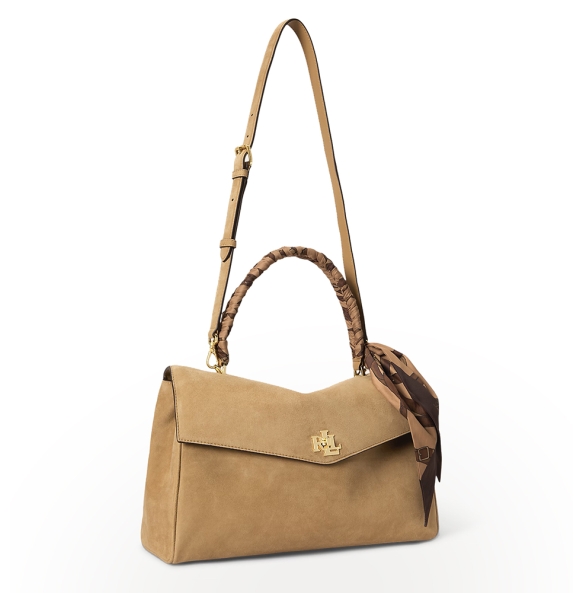 Τσάντα RALPH LAUREN Medium Farrah 431P18402 Κάμελ