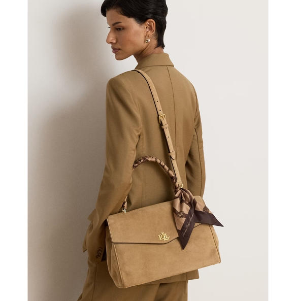Τσάντα RALPH LAUREN Medium Farrah 431P18402 Κάμελ