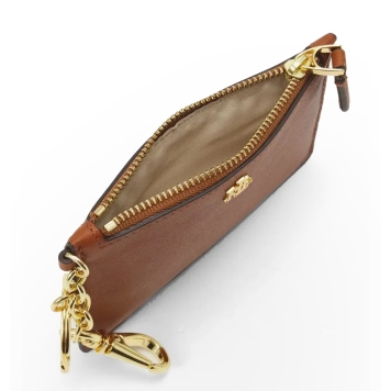 Καρτοθήκη RALPH LAUREN Leather Zip Card Case 432876731/001 Ταμπά