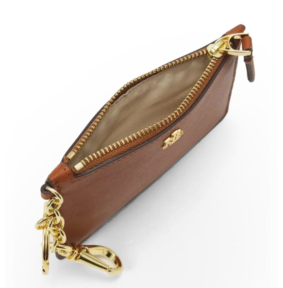 Καρτοθήκη RALPH LAUREN Leather Zip Card Case 432876731/001 Ταμπά