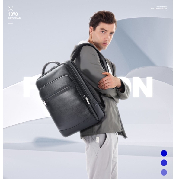 Δερμάτινο σακίδιο πλάτης BOPAI 61-121561 24lt Μαύρο