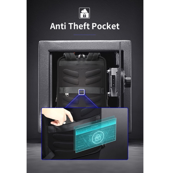 Δερμάτινο σακίδιο πλάτης BOPAI 61-121561 24lt Μαύρο