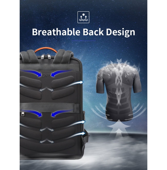 Δερμάτινο σακίδιο πλάτης BOPAI 61-121561 24lt Μαύρο