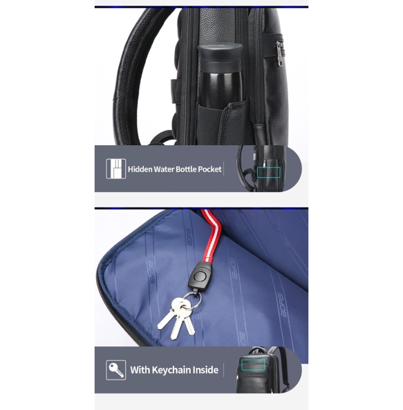 Δερμάτινο σακίδιο πλάτης BOPAI 61-121561 24lt Μαύρο