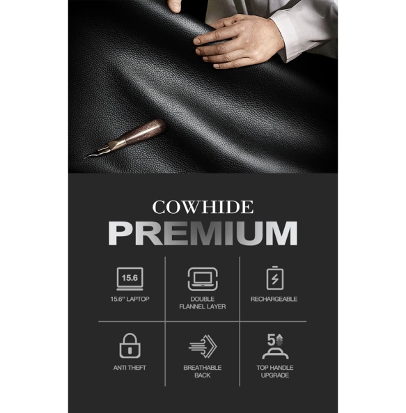 Δερμάτινο σακίδιο πλάτης BOPAI 61-122101 24lt Μαύρο