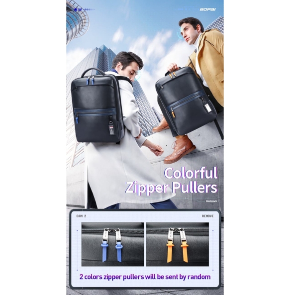 Δερμάτινο σακίδιο πλάτης BOPAI 61-122101 24lt Μαύρο