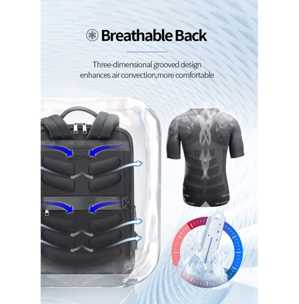 Δερμάτινο σακίδιο πλάτης BOPAI 61-122101 24lt Μαύρο