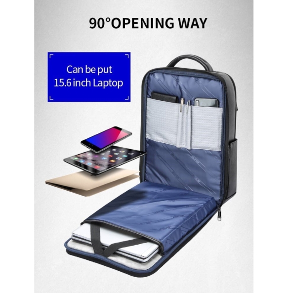 Δερμάτινο σακίδιο πλάτης BOPAI 61-70111 24lt Μαύρο