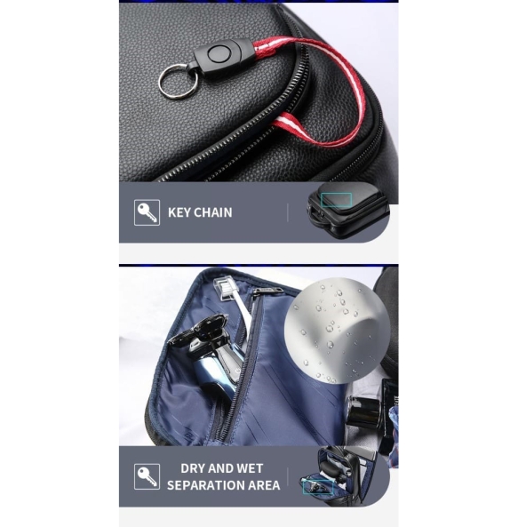 Δερμάτινο σακίδιο πλάτης BOPAI 61-70111 24lt Μαύρο