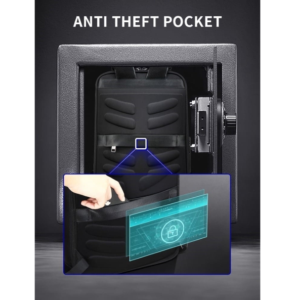 Δερμάτινο σακίδιο πλάτης BOPAI 61-70111 24lt Μαύρο