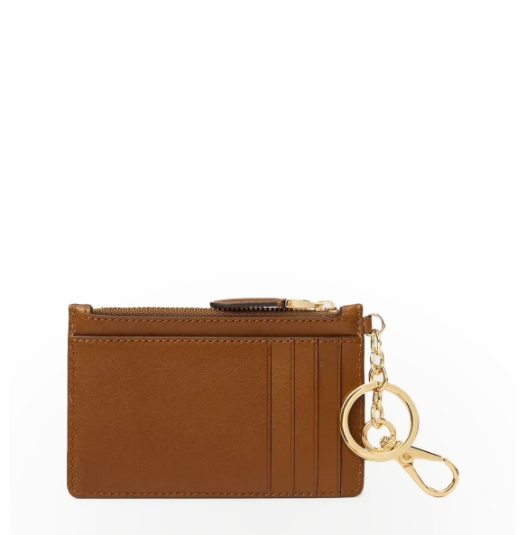 Καρτοθήκη RALPH LAUREN Leather Zip Card Case 432876731/001 Ταμπά