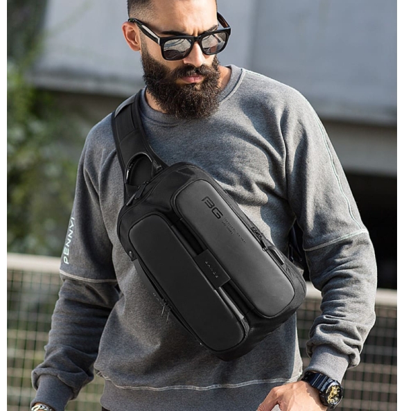 Σακίδιο χιαστί Sling Bag BANGE 7079 Μαύρο