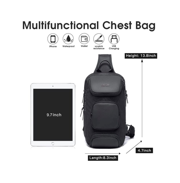 Σακίδιο χιαστί Sling Bag BANGE 7086 Μαύρο