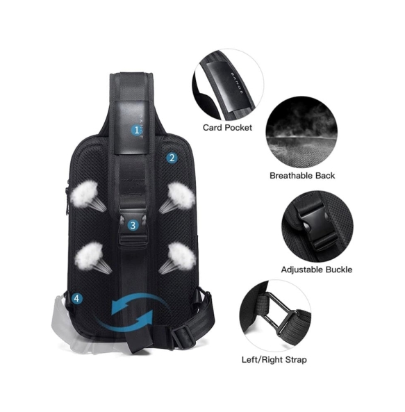 Σακίδιο χιαστί Sling Bag BANGE 7086 Μαύρο