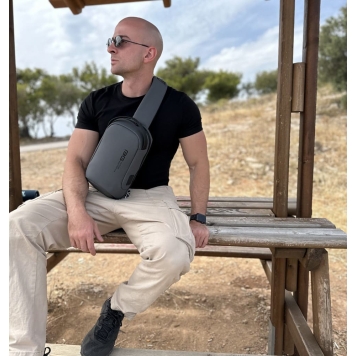 Σακίδιο χιαστί Sling Bag BANGE 7221 Ανθρακί