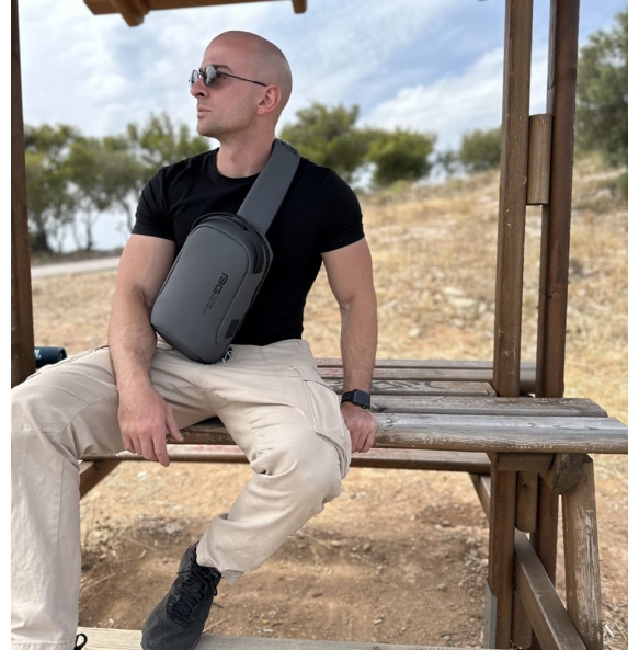 Σακίδιο χιαστί Sling Bag BANGE 7221 Ανθρακί