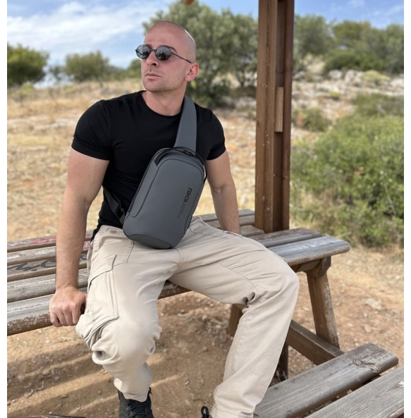 Σακίδιο χιαστί Sling Bag BANGE 7221 Ανθρακί