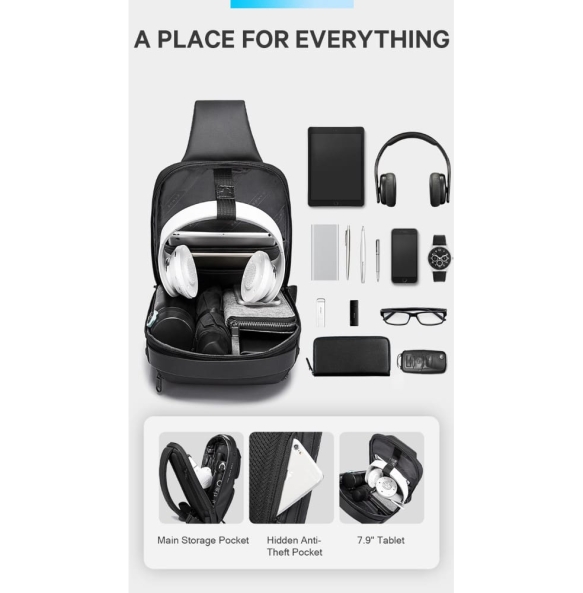 Σακίδιο χιαστί Sling Bag BANGE 7258 Μαύρο Σακίδιο χιαστί Sling Bag BANGE 7258 Μαύρο