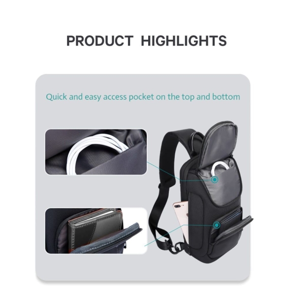 Σακίδιο χιαστί Sling Bag BANGE 7565 Μαύρο