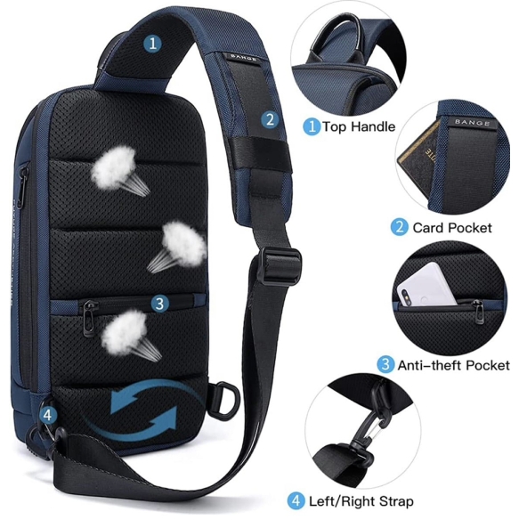 Σακίδιο χιαστί Sling Bag BANGE 7565 Μπλε