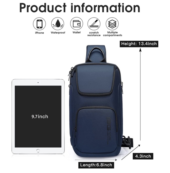 Σακίδιο χιαστί Sling Bag BANGE 7565 Μπλε