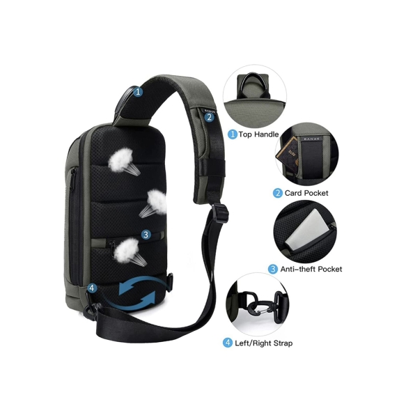 Σακίδιο χιαστί Sling Bag BANGE 7565 Χακί