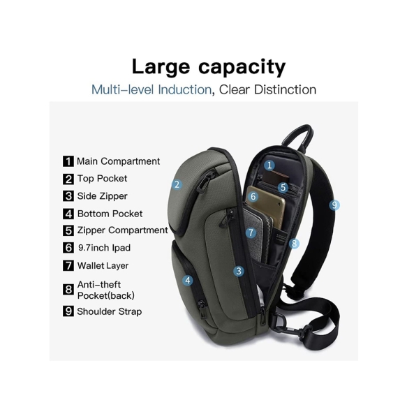 Σακίδιο χιαστί Sling Bag BANGE 7565 Χακί