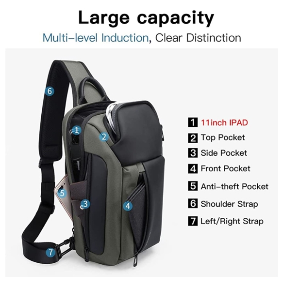 Σακίδιο χιαστί Sling Bag BANGE 7566 Χακί Σακίδιο χιαστί Sling Bag BANGE 7566 Χακί