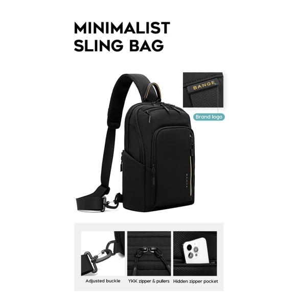 Σακίδιο χιαστί Sling Bag BANGE 7868 Μαύρο