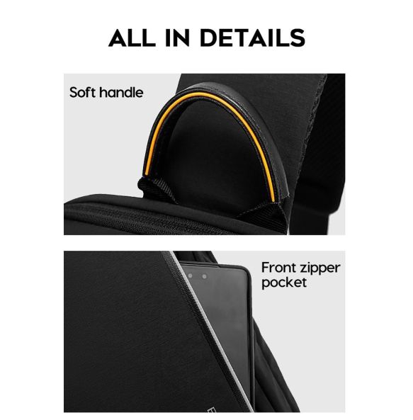 Σακίδιο χιαστί Sling Bag BANGE 7868 Μαύρο