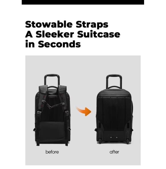 Τροχήλατο σακίδιο BANGE 2 σε 1 8079 Μαύρο Τροχήλατο σακίδιο BANGE 2 σε 1 8079 Μαύρο