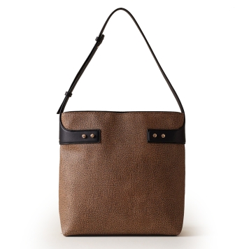 Τσάντα BORBONESE Armor Hobo Medium 91010024 Καφέ
