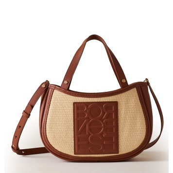 Τσάντα BORBONESE Riviera Shopper Small 91010064 Μπεζ