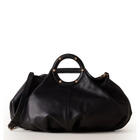 Τσάντα BORBONESE Vis A Vis Bowler Bag Medium 91010211 Μαύρο