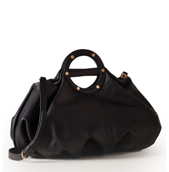 Τσάντα BORBONESE Vis A Vis Bowler Bag Medium 91010211 Μαύρο Τσάντα BORBONESE Vis A Vis Bowler Bag Medium 91010211 Μαύρο