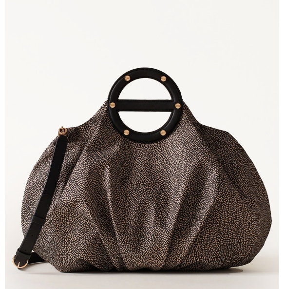 Τσάντα BORBONESE Vis A Vis Bowler Bag Medium 91010211 Καφέ Τσάντα BORBONESE Vis A Vis Bowler Bag Medium 91010211 Καφέ