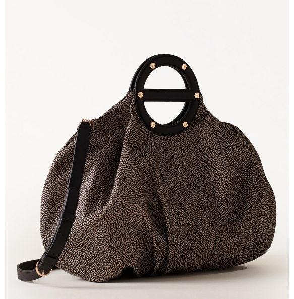 Τσάντα BORBONESE Vis A Vis Bowler Bag Medium 91010211 Καφέ Τσάντα BORBONESE Vis A Vis Bowler Bag Medium 91010211 Καφέ