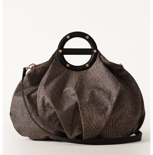 Τσάντα BORBONESE Vis A Vis Bowler Bag Medium 91010211 Καφέ Τσάντα BORBONESE Vis A Vis Bowler Bag Medium 91010211 Καφέ