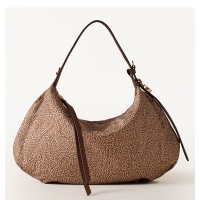 Τσάντα BORBONESE Prive Hobo Small 91010231 Καφέ